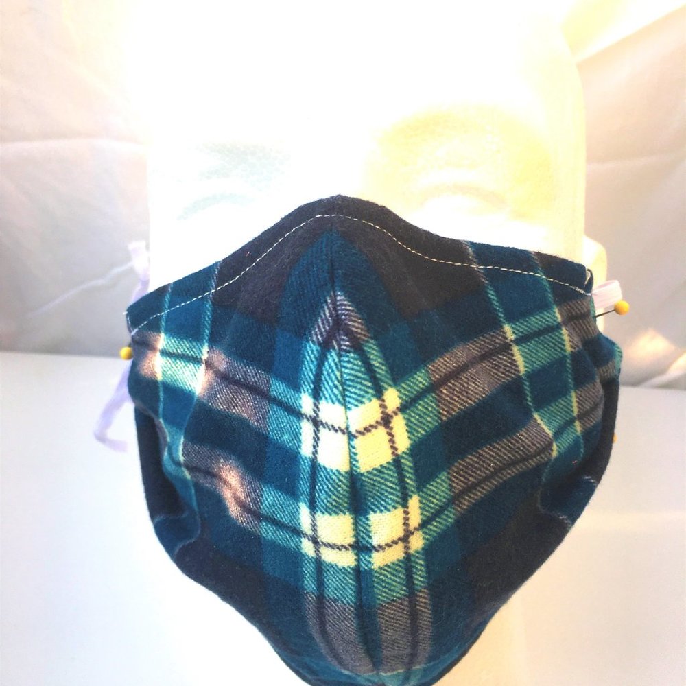 Auburn Tigers Face Mask New Reversible Blue Plaid - Picture 3 of 15